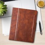 Antbox 10.2 Inch Case for iPad 9th/8th/7th Gen with Pencil Holder Vegan Leather Smart Cover (Brown)