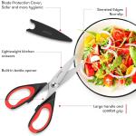 iBayam Kitchen Scissors, Heavy Duty AllPurpose Meat and Poultry Shears, 2 Pack (Black Red, Black Gray)