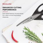 KitchenAid All Purpose Kitchen Shears with Protective Sheath, Dishwasher Safe Stainless Steel Scissors, Comfort Grip, 8.72Inch, Black for Everyday Use.