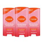 Lume Whole Body Deodorant, Peony Rose, 2.6 Ounce (Pack of 3), Smooth Solid Stick, 72 Hour Odor Control, Aluminum Free, Baking Soda Free and Skin Loving