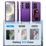 BXYJY for Samsung Galaxy S24 Wallet Case, Built-in Card Holder 2024, Purple