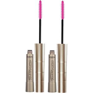 L'Oreal Paris Makeup Telescopic Original Lengthening, Washable, Blackest Black, 0.27 Fl Oz., 2 Count, Lash Separating Mascara with Dual Precision Brush