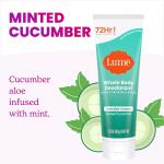 Lume Whole Body Deodorant, Minted Cucumber, 3.0 ounce, Invisible Cream Tube, 72 Hour Odor Control, Aluminum Free, Baking Soda Free, Skin Safe