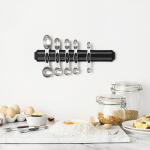 Spring Chef Magnetic Measuring Spoons Set with Strong N45 Magnets, Heavy Duty Stainless Steel. BPAfree and includes a set of 8 with a leveler (Black)