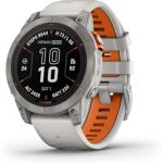 Garmin f?nix 7 Pro Sapphire Solar 47mm - Titanium with Fog Gray/Ember Orange Band