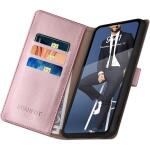 SUANPOT for Samsung Galaxy S22 with RFID Blocking Leather Wallet case - Rose Gold