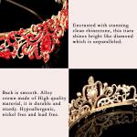 Didder Gold Tiaras: Elegant red rhinestone crowns with combs for women and girls, perfect for weddings, proms, and birthday parties.