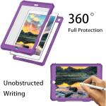 Transy Waterproof iPad 9th /8th/7th Generation Case Built-in Screen Protector Full Body Shockproof Protection Case with Strap (Purple)