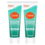 Lume Whole Body Deodorant, Minted Cucumber, 3.0 ounce (Pack of 2), Invisible Cream Tube, 72 Hour Odor Control, Aluminum Free, Baking Soda Free, Skin Safe