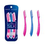 Schick Hydro Silk Touch-Up Dermaplaning Tool with Precision Cover, 3 count, Dermaplane razor designed for women, perfect for removing peach fuzz and shaping eyebrows.