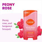 Lume Whole Body Deodorant, Peony Rose, 2.6 Ounce (Pack of 3), Smooth Solid Stick, 72 Hour Odor Control, Aluminum Free, Baking Soda Free and Skin Loving