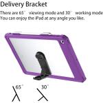 Transy Waterproof iPad 9th /8th/7th Generation Case Built-in Screen Protector Full Body Shockproof Protection Case with Strap (Purple)