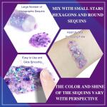 MEICOLY Light Purple Body Glitter (50ml): Chameleon purple mermaid glitter for Halloween and festivals. Sequins face paint and chunky hair glitter, ideal for sparkling makeup for women.