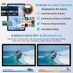 Fezawio 2024 Tablet 10 Inch Android 14 Blue