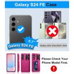 BXYJY for Samsung Galaxy S24 Wallet Case, Built-in Card Holder 2024, Hot Pink