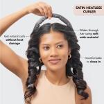 Kitsch Satin Heatless Curling Set for No Heat Soft Curls, 1 Pack (Charcoal), Overnight Hair Curlers & Curling Rod Headband, Frizz Free Styling, Gentle Rollers for All Hair Types