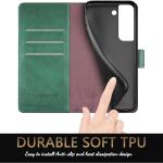 SUANPOT for Samsung Galaxy S22 with RFID Blocking Leather Wallet case - Sea Green