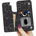 LETO Galaxy S22 Case,Luxury Flip Folio Leather Wallet Case Cover 6.1" Constellation