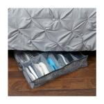 Home Basics 12 pair Under the Bed Shoe Box Graph Line Non-Woven with Clear Top Grey