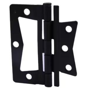 Everbilt 3 in. Non-Mortise Hinges Matte Black (2-Pack)