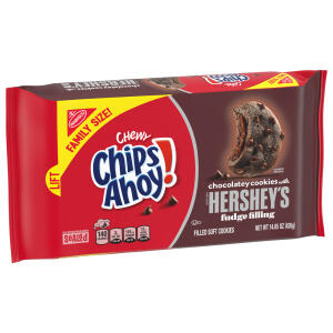 CHIPS AHOY! Chewy Chocolatey Hershey's Fudge Filled Soft Chocolate Chip Cookies, Family Size, 14.85 oz 2ct