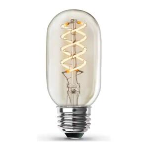 Feit Electric 40-Watt Equivalent T14 Dimmable Spiral Filament Clear Glass E26 Vintage Edison LED Light Bulb, Soft White