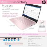 HP Ultralight 14" Laptop, Intel 4-Core, 8GB RAM, 128GB+64GB Storage, 1TB Cloud, Windows 11, Pink