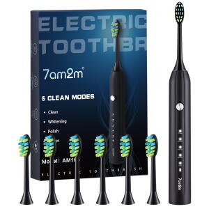 7AM2M Sonic Electric Toothbrush for Adults and Kids with 6 Brush Heads