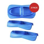 Plastic Lightweight Cat Food Double Dish, Assorted - Pack of 3