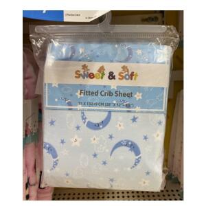 Sweet & Soft Fitted Crib Sheet Blue Heavenly Body 71 x 132+9 cm (28"x52"+3.5")