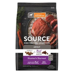 Simply Nourish® Source Kibble + Adult Dry Dog Food - Pork, High-Protein, Grain Free 22lb