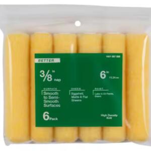 6 in. x 3/8 in. High-Density Polyester Knit Mini Paint Roller (6-Pack)