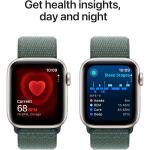 Apple Watch SE (2nd Gen) [GPS 40mm] Smartwatch Starlight AluminiumCase with LakeGreen Sport Loop