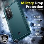 SPIDERCASE Heavy Duty Shockproof Phone Case for Galaxy S24 Plus 2024, Deep Green