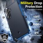 SPIDERCASE Heavy Duty Shockproof Phone Case for Galaxy S24 Plus 2024, Dark Blue