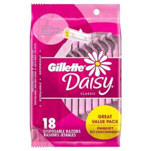 Gillette Daisy Classic Women's Disposable Razors, Pack of 18