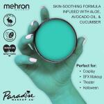 Mehron Makeup Paradise AQ (40 g, Teal): Water-activated face and body paint for stage, screen, special FX, beauty, cosplay, and Halloween.