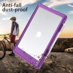 Transy Waterproof iPad 9th /8th/7th Generation Case Built-in Screen Protector Full Body Shockproof Protection Case with Strap (Purple)