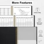 SUNEE 2025 Weekly & Monthly Planner - Black