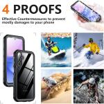 SPIDERCASE for Samsung Galaxy A15 5G Case Waterproof 6.5"-Black