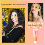 MEICOLY Orange Body Glitter: Sparkling chunky face glitter gel for Halloween makeup. Ideal for concerts, music festivals, and raves, plus mermaid hair glitter for women.