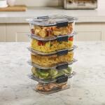 Rubbermaid Brilliance Food Storage Containers, Set of 5 (3.2 Cup), BPA Free, Airtight Lids, Ideal for Meal Prep, Lunch, & Leftovers.