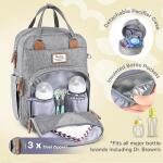 RUVALINO Gray - Diaper Bag Backpack