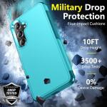 SPIDERCASE Heavy Duty Shockproof Phone Case for Galaxy S24 Plus 2024, Light Blue