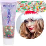 MEICOLY Christmas Face Body Glitter, Sparkling Sequins Glitter Face Paint, Christmas Makeup Festival Glitter for Women and Kids, Christmas Stocking Stuffers