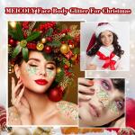 MEICOLY Christmas Face Body Glitter, Sparkling Sequins Glitter Face Paint, Christmas Makeup Festival Glitter for Women and Kids, Christmas Stocking Stuffers