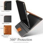 Auaua Case for iPad 9th/8th/7th Generation 10.2 inch with Pencil Holder, Vegan Leather, Auto Sleep/Wake Smart Cover (Brown)