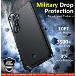 SPIDERCASE Heavy Duty Shockproof Phone Case for Galaxy S24 Plus 6.7 inch - Black