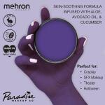 Mehron Makeup Paradise AQ (40 g, Violet): Water-activated face and body paint for stage, screen, special FX, beauty, cosplay, and Halloween.