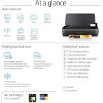 HP OfficeJet 250 All-in-One Portable Printer - Black